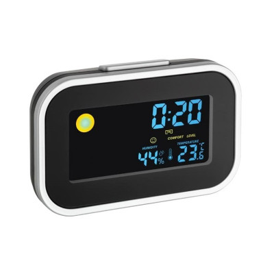 Termo-higrometru TFA, LCD, cu ceas si alarma foto