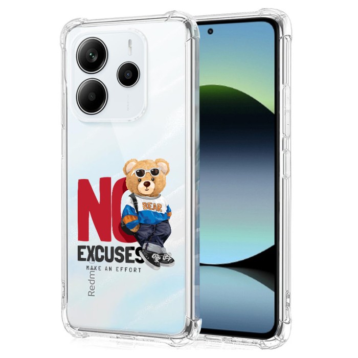 Husa antisoc pentru xiaomi redmi note 14 4g, airbag pro, clear, no excuses