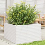 Cumpara ieftin Jardinieră de grădină, alb, 80x80x46 cm, lemn masiv de pin
