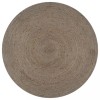VidaXL Covor manual, gri, 150 cm, iută, rotund 133664