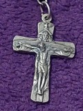 Crucifix cu lant argintiu Vintage pt.gat,lant si crucifix vechi argintiu Superb