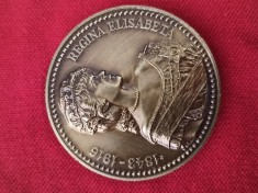 medalie Regina Elisabeta a Romaniei , sotia Regelui Carol I .Verso , Palatul Elisabeta . Sectia Numismatica