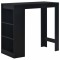 Gossi masa de bar cu raft, negru, 110 x 50 x 103 cm