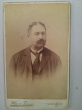 Foto carton CDV veche, Hess si Tarsa, Timișoara / Temesvar, portret barbat