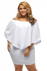 Y500P-2 Rochie scurta casual cu model suprapus si umerii goi - Plus Size foto