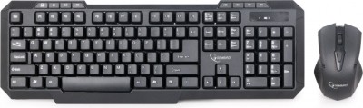 KIT wireless GEMBIRD, tastatura wireless multimedia 104 taste (+ 8 taste multimedia) + mouse wireless 1000dpi, 4 butoane, rotita scroll, black &amp;quot;KBS-WM foto