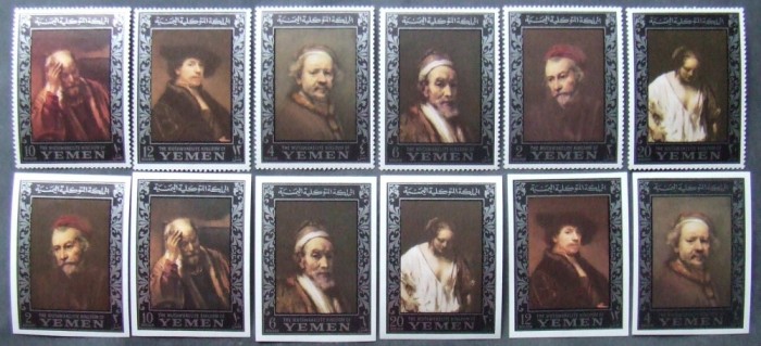 YEMEN - PICTURA- PORTRETE-Bordura AURIE-6 V.+6 V.Dant.,Nedant.MNH**. - YK 033