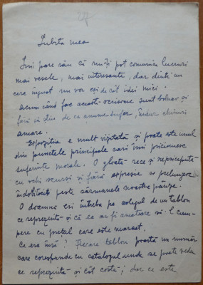 Scrisoare S. Luchian catre Cecilia Vasilescu, transcrisa olograf de Laura Cocea foto