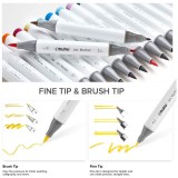 Set 48 markere - Ohuhu Honolulu B - Brush &amp; Fine | Ohuhu