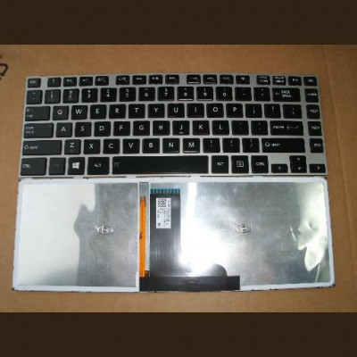 Tastatura laptop noua Toshiba M40T Silver Frame Black( Backlit, for WIN8) US foto