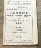 ACTRR01 Act Carnet -Carnet de Permis de calatorii gratuite CFR pentru salariati