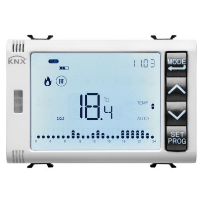 Cronotermostat + control umiditate 3M Easy Gewiss Chorus alb GW10794H foto
