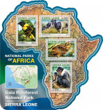 SIERRA LEONE 2016 - Fauna, parc Sierra Leone (2)/ set complet - colita+bloc MNH, Nestampilat