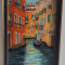 PICTURA ulei, TABLOU modern nou, -Canal in Venetia-, pictor roman consacrat