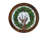 Platou decorativ Deer, Decoris, 23x1.5 cm, lemn de mango