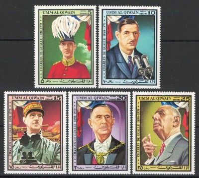 Umm al Qiwain 1972 Mi 610/14 MNH - General Charles de Gaulle foto