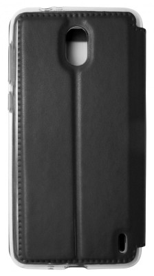 Husa tip carte cu stand cu decupaj frontal neagra pentru Nokia 2 foto
