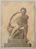 Adamo Scultori &quot;Studiu dupa Michelangelo&quot; gravura cca 1547-1587, Religie, Cerneala, Altul