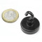 Magnet neodim oala &Oslash;25,3 mm, cu carlig negru, putere 16 kg