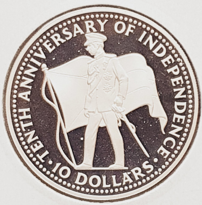 1509 Bahamas 10 Dollars 1983 Independence tiraj 800 km 97 proof argint