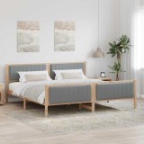 Cumpara ieftin Cadru de pat Maro si gri deschis 200 x 200 cm Lemn masiv de pin