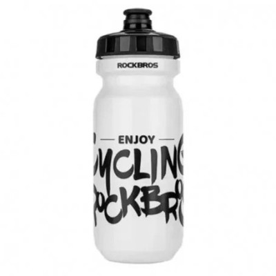 Sticla de apa pentru bicicleta, 600 ml, 20 cm, compatibila cu suporturi de dimensiune standard, alb foto