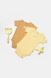 Cumpara ieftin Set 2 body Bamboo, galben, BabyCosy, 50% bumbac+50%bambus (Marime: 6-9 luni)