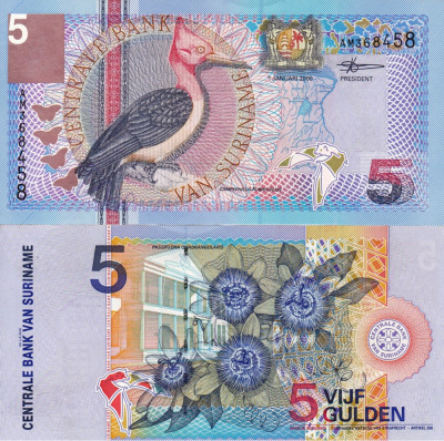 SURINAME 5 gulden 2000 UNC!!! foto