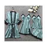 Cumpara ieftin Set Pijama De Dama 4 Piese Din Satin - MEI32