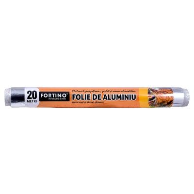 Folie aluminiu Fortino, 29 cm x 20 m, argintiu foto