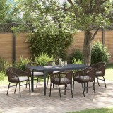 vidaXL Set dining grădină Manual 7 pcs Maro Medie