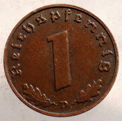 2.551 GERMANIA WWII 1 REICHSPFENNIG 1939 D foto
