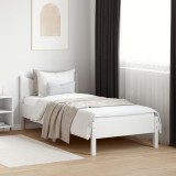 VidaXL Cadru pat fără saltea, alb, 90x190 cm, lemn masiv de pin