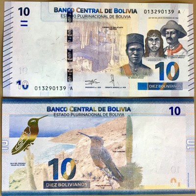 !!! BOLIVIA - 10 BOLIVARES 2018 - P 248 a - UNC / SERIA A foto