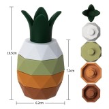 Cumpara ieftin Jucărie pentru dentiția bebelușului, BoodiBou, ananas, silicon, multicolor, 10.5x7.2x6.2cm