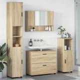 Cumpara ieftin Set de mobilier pentru baie 4 buc. Stejar Sonoma