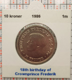 Danemarca 10 kroner 1986 - Crown Prince&#039;s Birthday - km 865 - G011