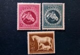 Lot 3 Timbre Germania Al Treilea Reich 1944 Curse de Cai Marele Premiu Viena &amp; Das Braune Band Neștampilat - A007