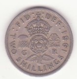 Marea Britanie 2 Shillings (Florin) 1951 - George VI without &#039;IND:IMP&#039;