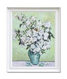 Cumpara ieftin Tablou pictat manual inramat, Trandafiri albi - 60x50cm ulei pe panza, reproducere Vincent van Gogh
