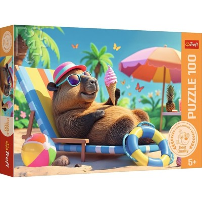 PUZZLE TREFL 100 RELAXARE IN STIL CAPIBARA foto