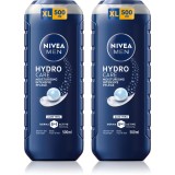 NIVEA MEN Hydrocare gel de dus pentru față, corp și păr ambalaj economic 2 x 500 ml