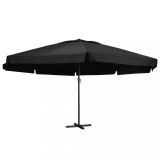 Umbrelă de soare exterior cu st&acirc;lp aluminiu, negru, 500 cm