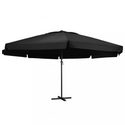 Umbrelă de soare exterior cu st&amp;acirc;lp aluminiu, negru, 500 cm foto