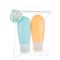 Set Sticle Silicon Călătorie, 2 Bucăți, Capacitate 100ml, Culoare Portocaliu și Albastru Deschis