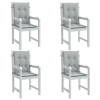 VidaXL Perne scaun cu spătar scund 4 buc. melanj gri 100x50x4cm textil