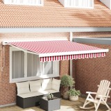 vidaXL Marchiză Automată Retractabilă cu Dungi Roșii și Albe 350x250 cm