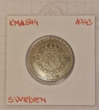 Sweden Suedia 1 Krona, coroana, KM#814, argint, Europa