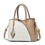 Geanta de dama eleganta de buna calitate, maro cu alb, geanta care atrage privirile, GC180