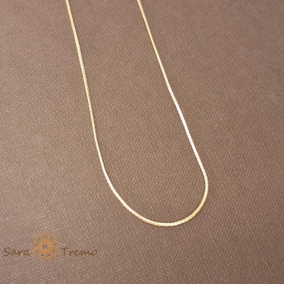 Lantisor unisex tip sarpe 45 cm placat 14k - fin, subtire foto